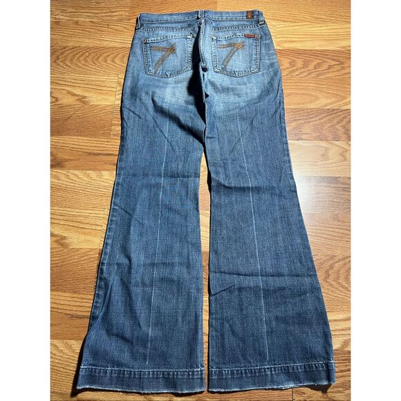 Vintage Y2K 7 For All Mankind Low Rise Dojo Flared Jeans - Picture 2 of 6